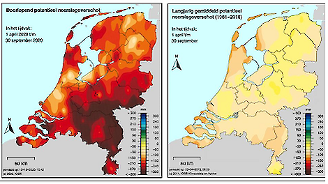 Droogte wordt door het KNMI in vorm van neerslagtekort berekend. Bijgesloten filmpje geeft een heldere uitleg. https://www.youtube.com/watch?v=Qze5pQhg1Q4