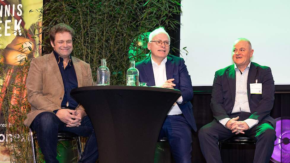 Alex Datema (Rabobank), Piet Adema (demissionair minister van Landbouw) en Marc Oudenhoven (gedeputeerde Noord Brabant)